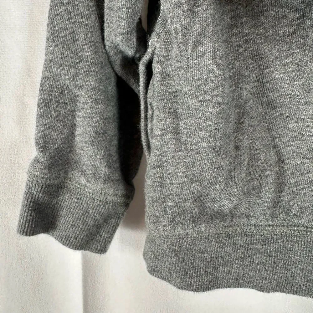 Baby Gap Gray & Silver RED Zip Up Hooded Sweatshirt Jacket Fleece 18-24 Months